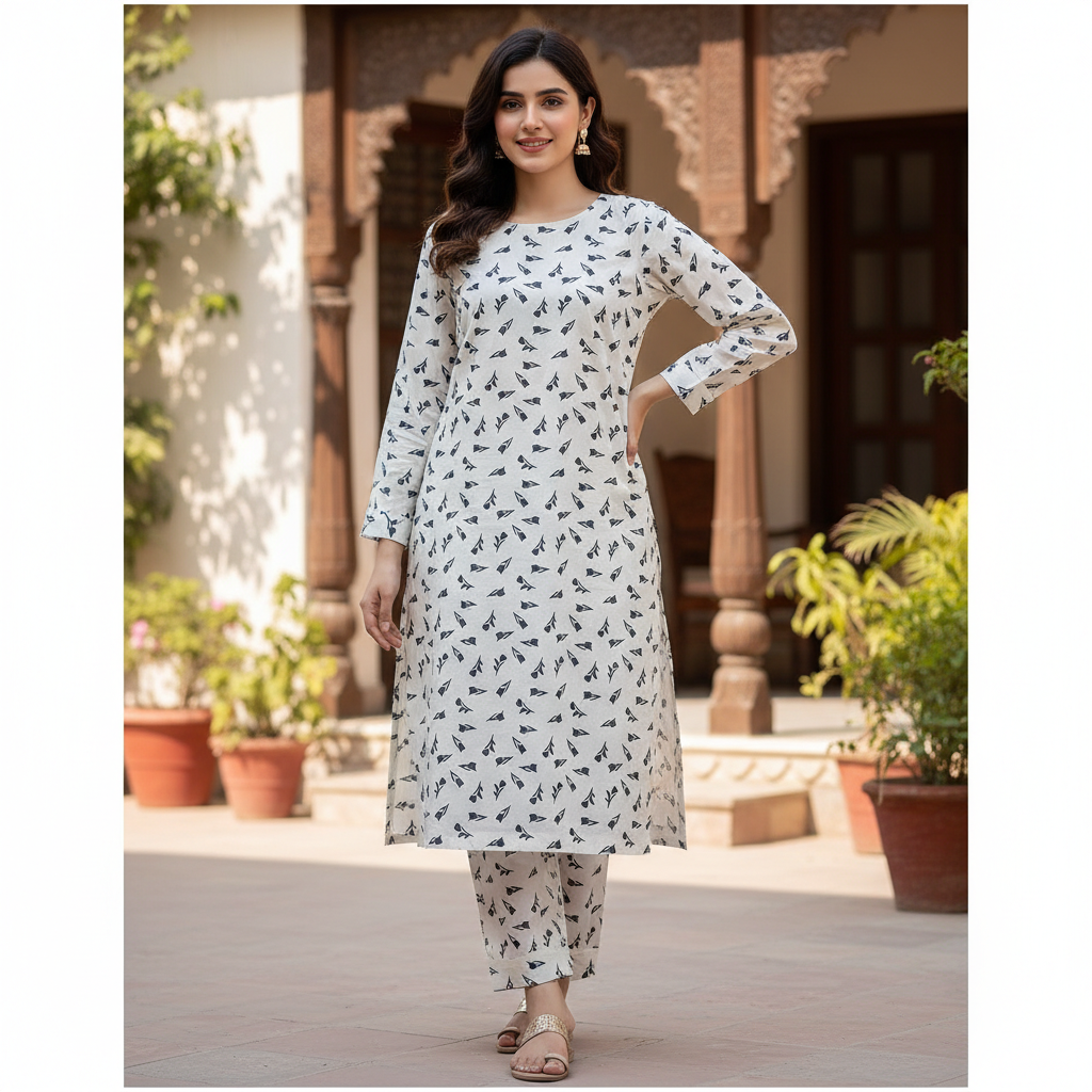 Ivory Drift Printed Lawn 2-Piece