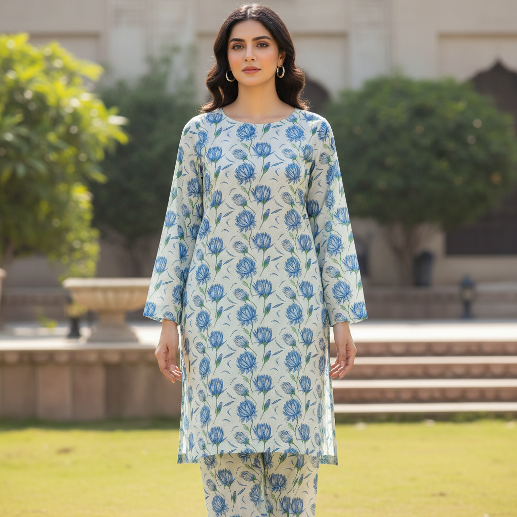 White & Blue Lotus Blossom Set