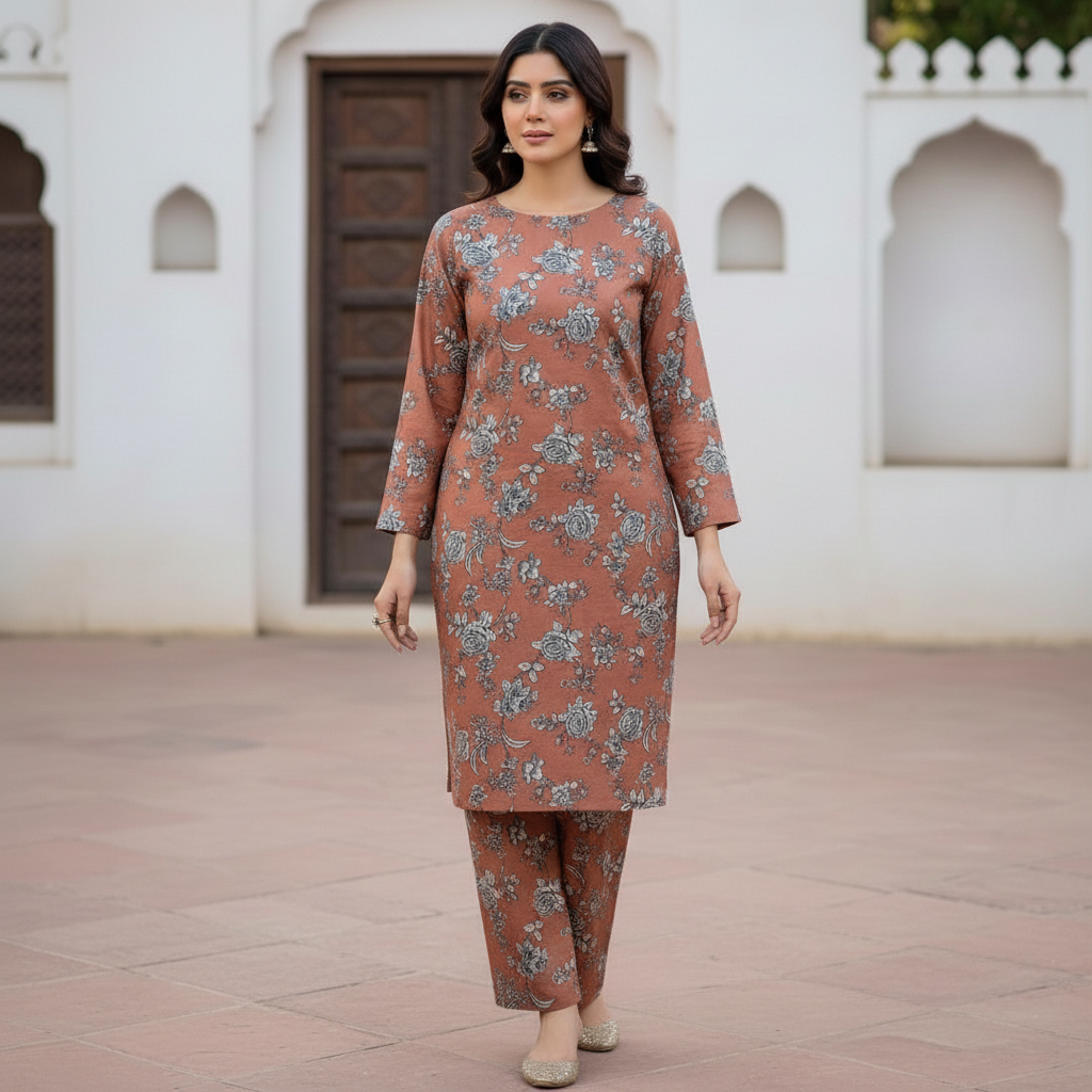 Rust Terracotta Floral Bloom Set