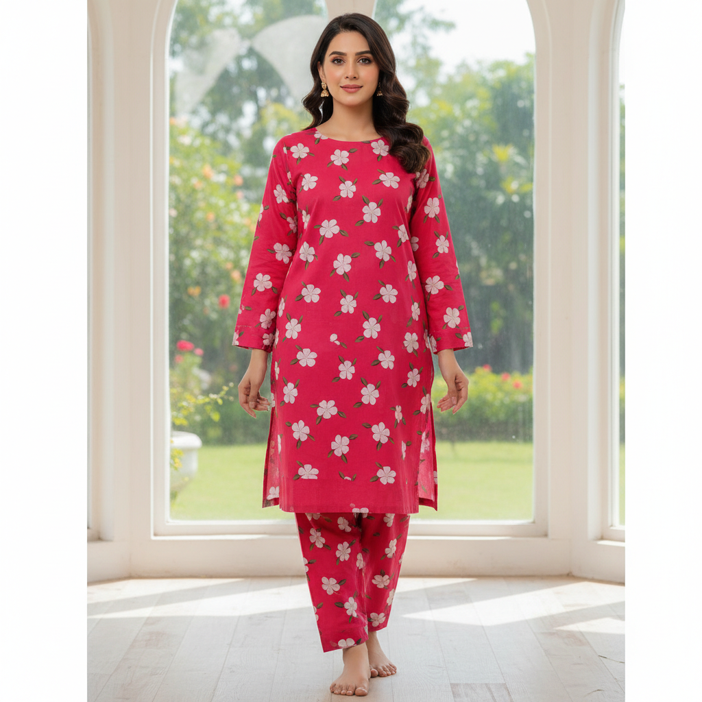 Berry Bloom Printed Lawn 2-Piece