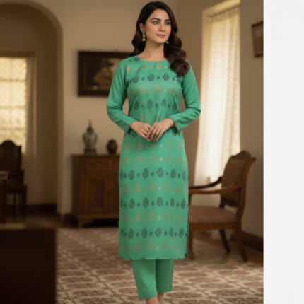 Azure Leaf Banarsi Doria 2-PC