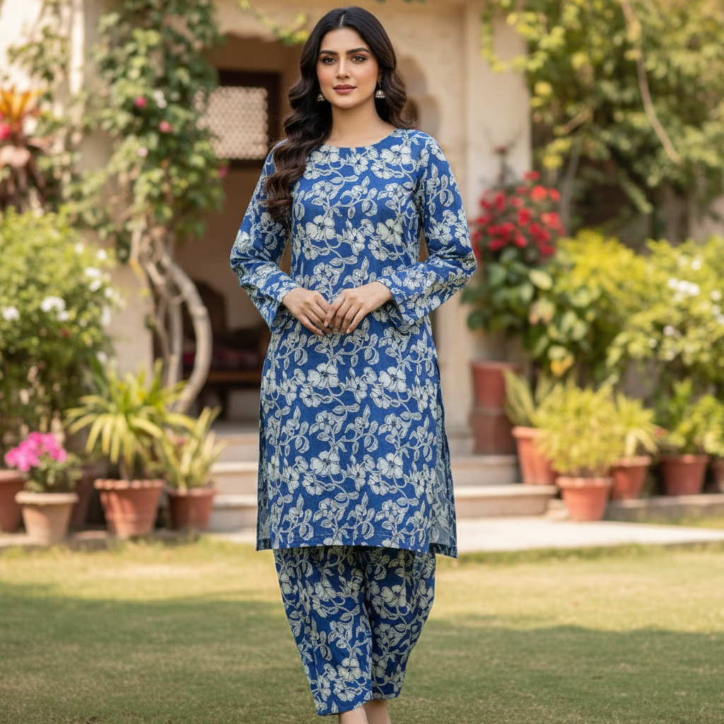 Cobalt Ethnic Vine 2-Piece